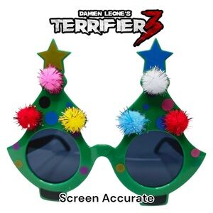 Terrifier3 Art The Clown Christmas Lights Glasses Licensed